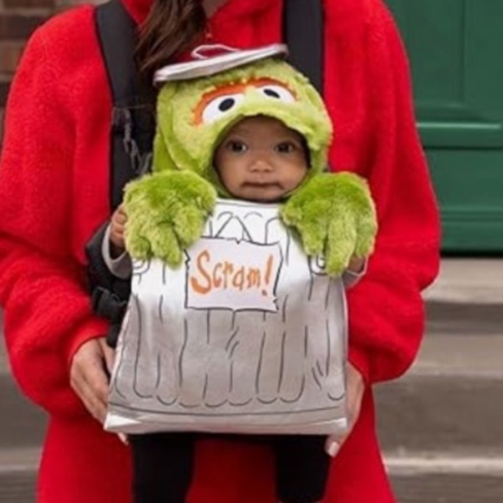 Oscar the Grouch Cover Halloween Costume 0-24 Months Sesame Street